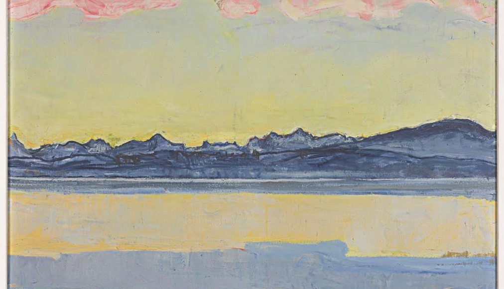 Ferdinand Hodler, Le Léman et le Mont-Blanc aux nuages roses, 1918, huile sur toile, 60 x 85 cm, collection Rudolf Staechelin, © Archives Jura Brüschweiler, Genève / Pierre Montavon.