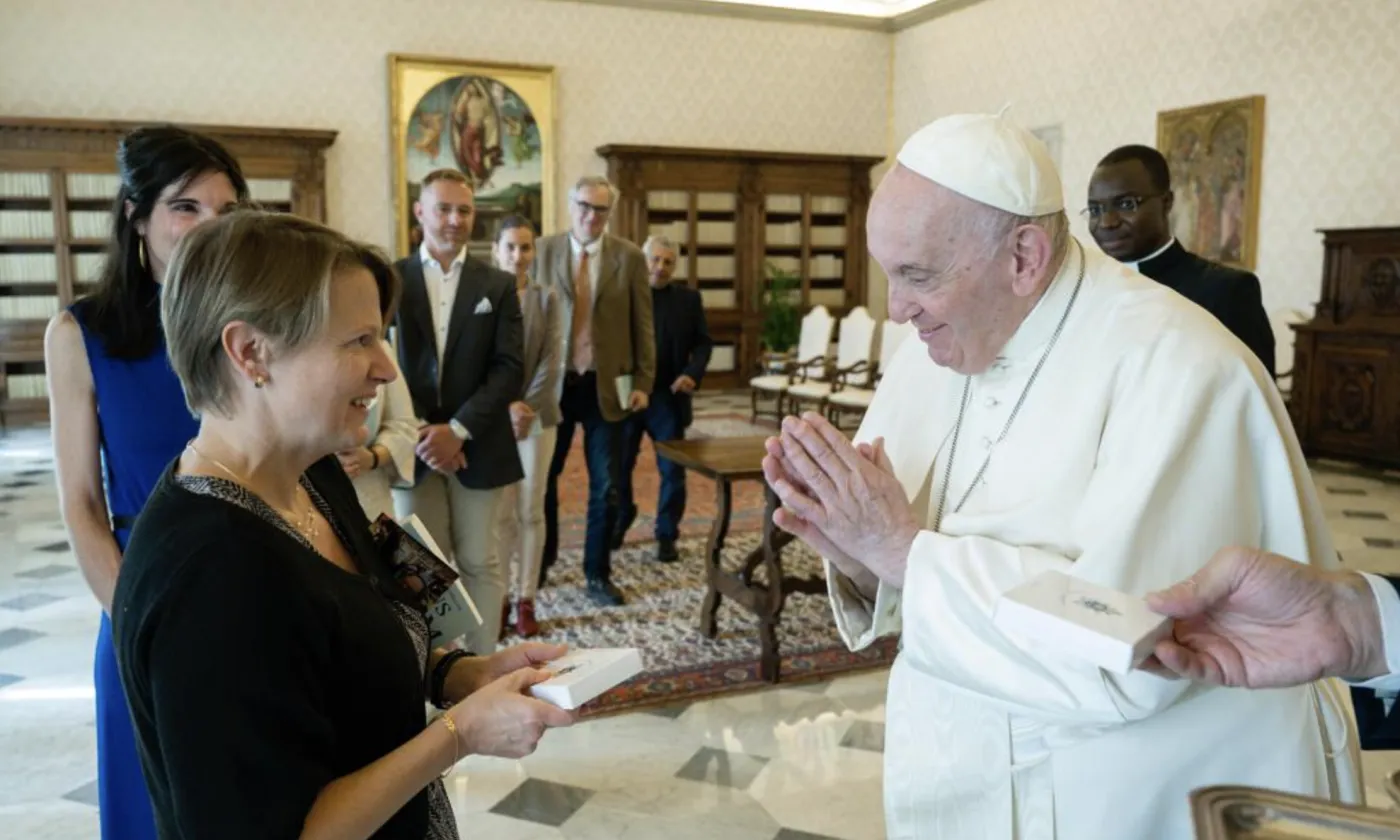 Anne Abruzzi, membre du Conseil synodal de l'EERV, qui rencontrait le pape avec une délégation œcuménique.